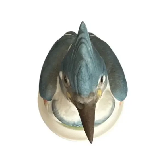 Boehm Fledgling Kingfisher Vintage Bisque Porcelain Bird Figurine